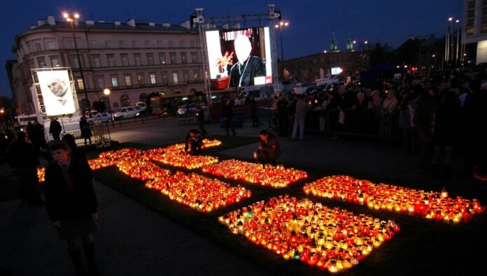 Poles commemorate the death of Pope John Paul II