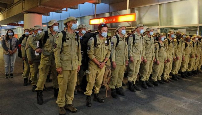 Polish firefigthers return from the mission in Beirut