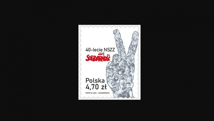 Stamp for the 40th anniversary of the foundation of Solidarity