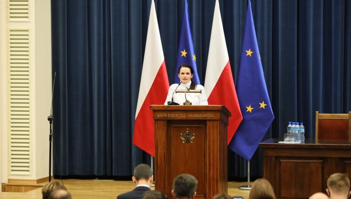 Tsikhanouskaya meets with PM Morawiecki in Warsaw