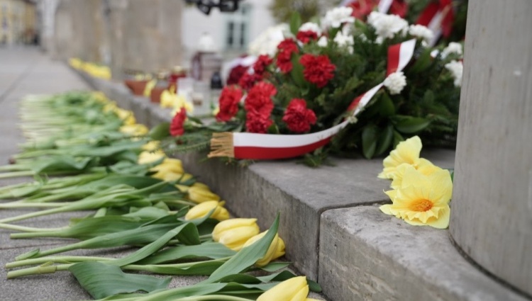 Tulips for the late Maria Kaczyńska from the Clubs of the "Gazeta Polska"