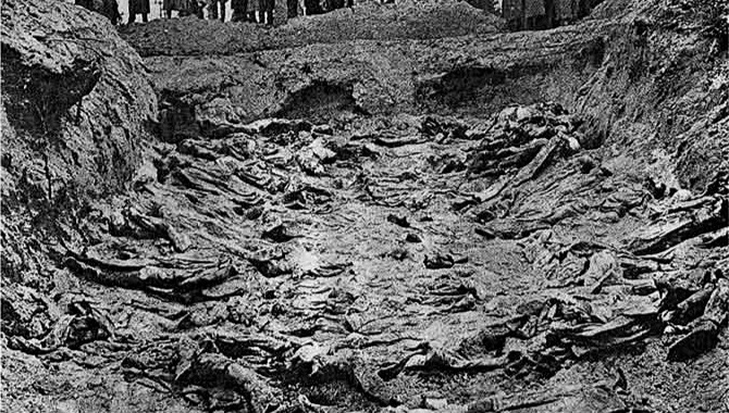 A mass grave at Katyń