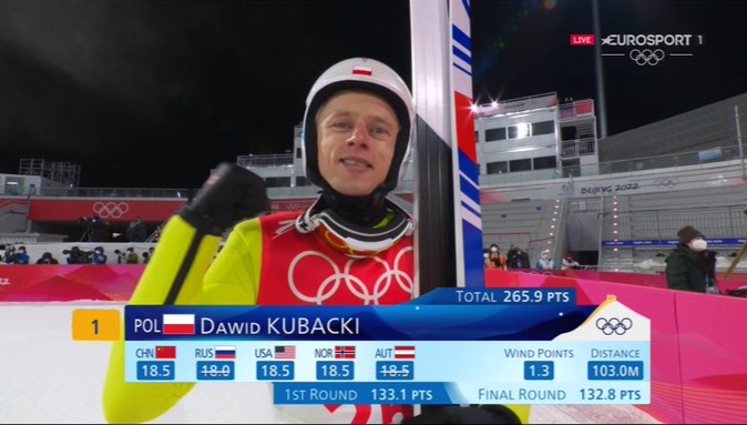Dawid Kubacki with the bronze medal after phenomenal jumps at the Olympic Games in Beijing