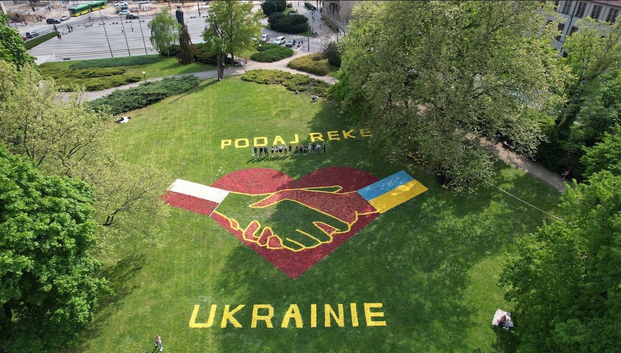 Poznan Flower Carpet with a message of Polish-Ukrainian solidarity