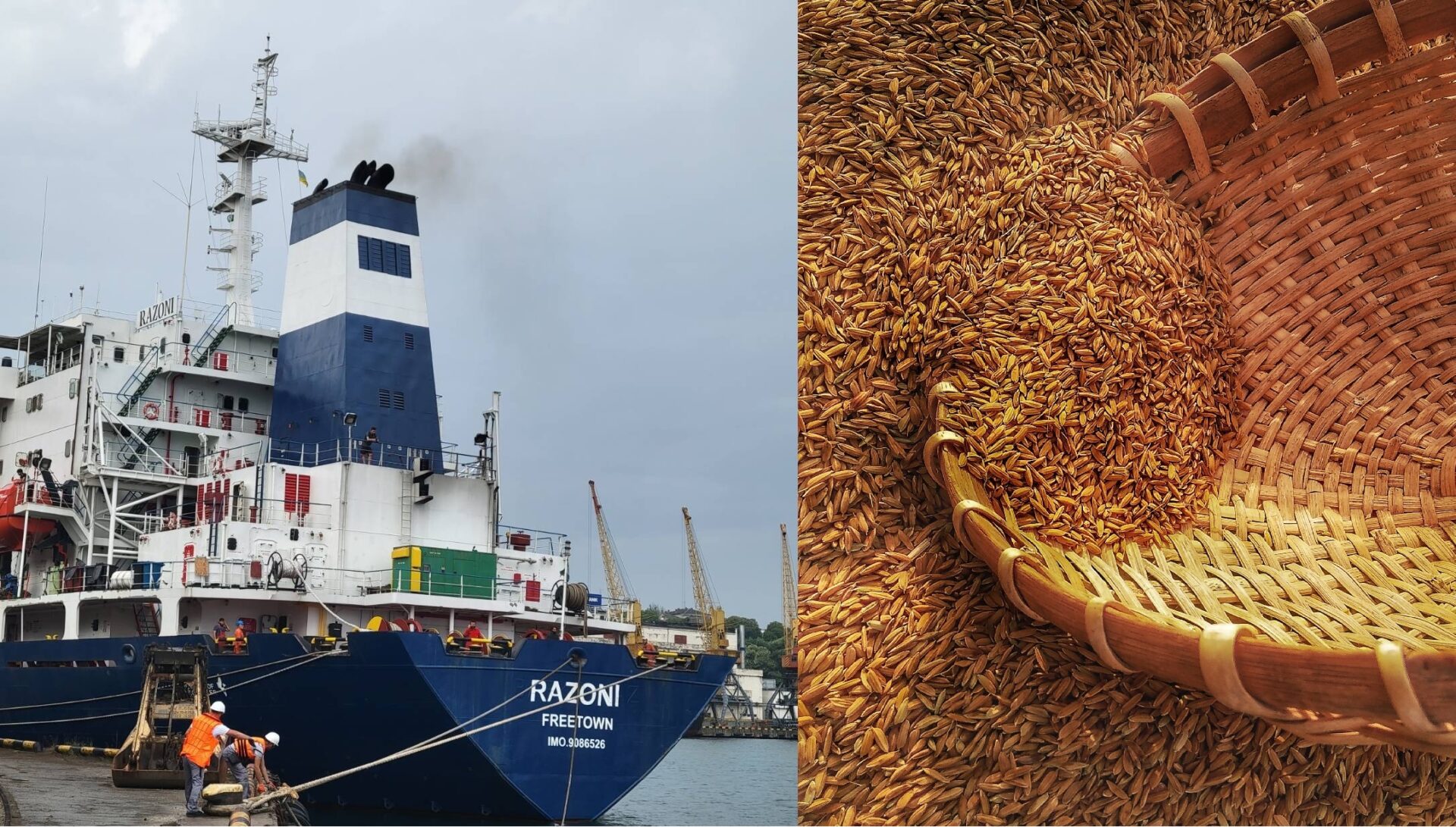 The first Ukrainian grain ship left Odesa Sea Port since the Russian Aggression has started