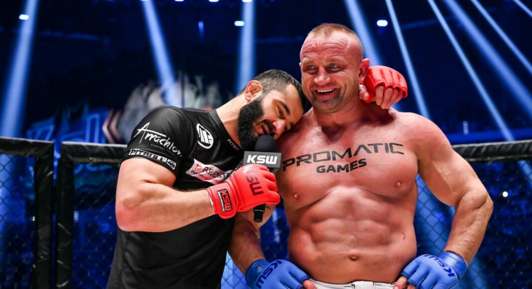 Mamed Khalidov knocked out Mariusz “Pudzian” Pudzianowski in the first round of the fight of the evening at KSW 77.