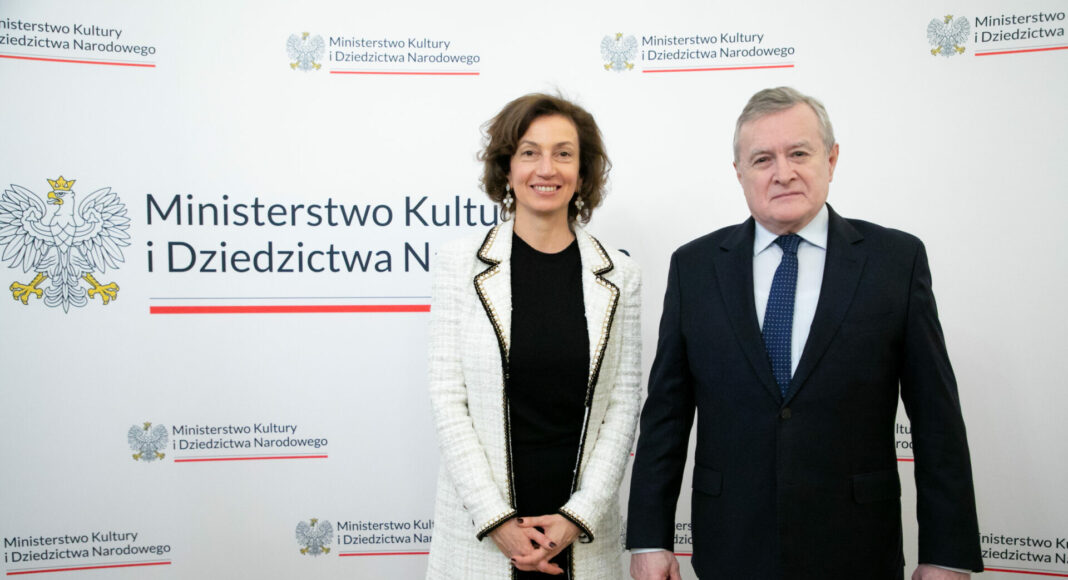 On Sunday, April 2, Deputy Prime Minister prof. Piotr Gliński met with the Director General of UNESCO (United Nations Educational, Scientific and Cultural Organization) Audrey Azoulay.