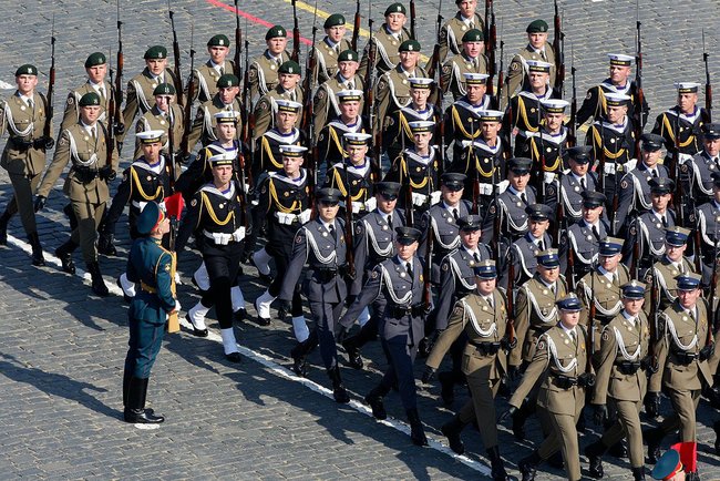 Polish Army during the Victory Parade on May 9, 2010 in Moscow