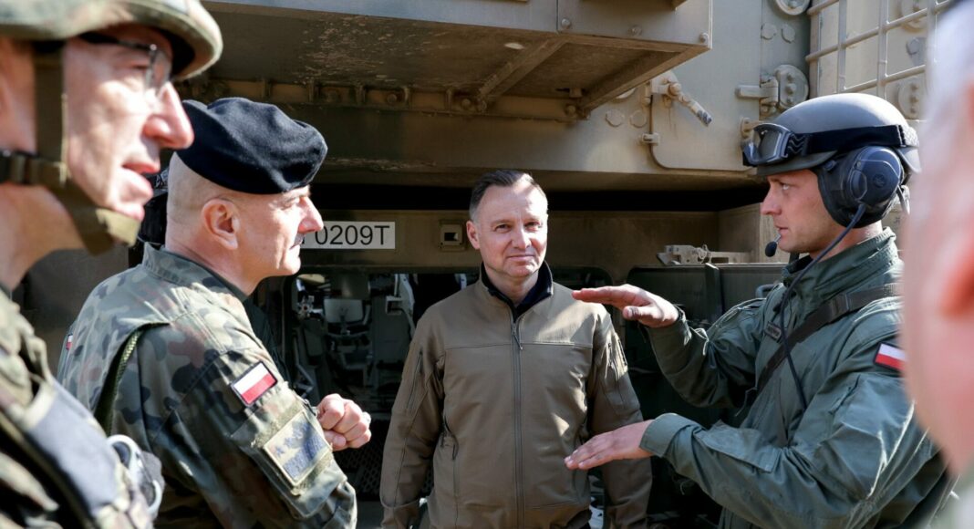 President Andrzej Duda observes military exercises at ANAKONDA-23