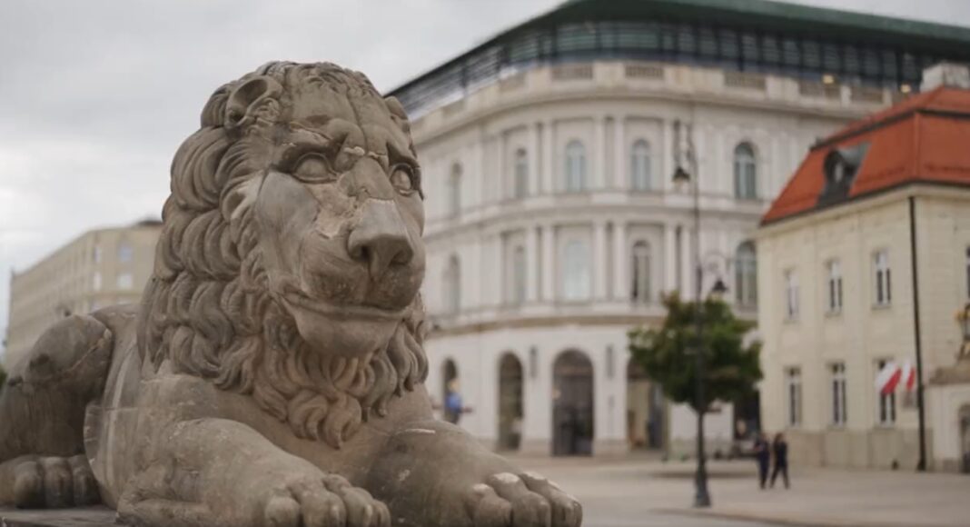 Stone Lions in Warsaw