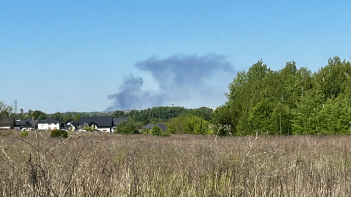 smoke over Czeladź, after a fire in Swietochlowice