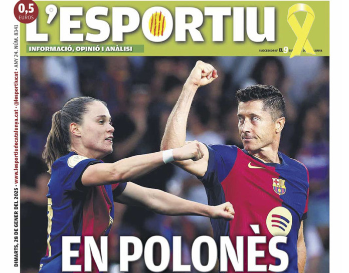 Ewa Pajor and Robert Lewandowski Shine on the Cover of Catalan Daily