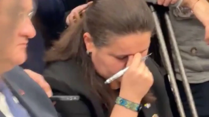 Ukrainian Ambassador to the U.S. Devastated: Journalist Captures Her Telling Gesture